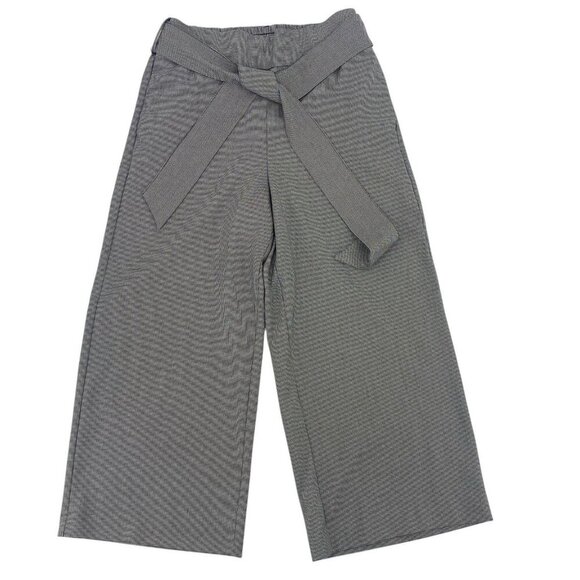 Zara Size Small Black White Houndstooth Pull On Culottes Belted - Picture 1 of 13